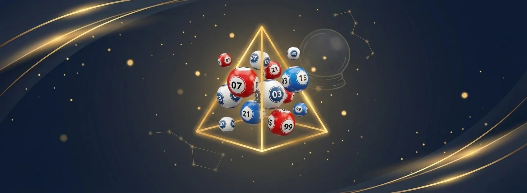 Pirámide de números y lotería — fondo decorativo del encabezado